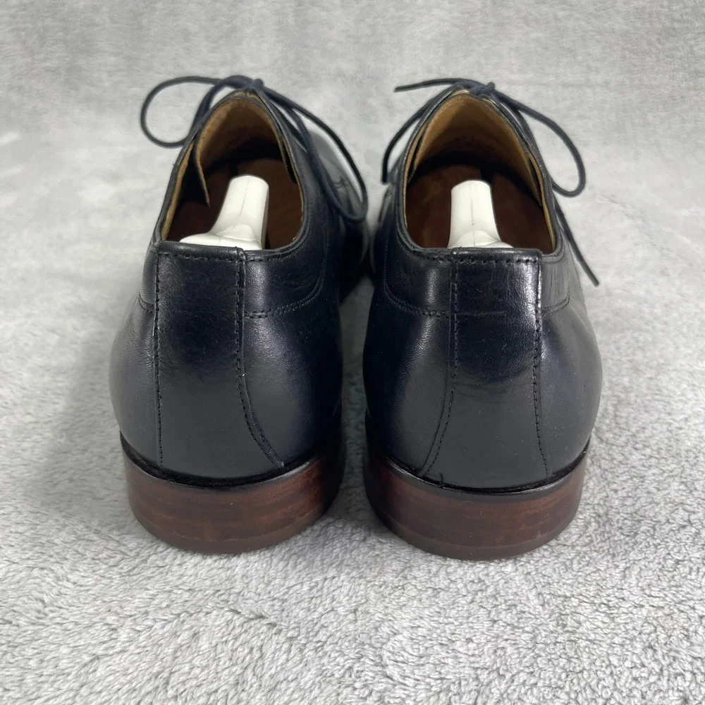 Johnston & Murphy Dress Shoes Mens 11 Black Leather Cap Toe Derby Lace Up